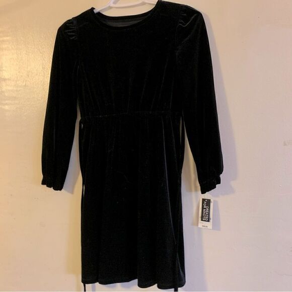 INC International Concepts Black Velvet Dress Big Girl Sz L 10-12 NWT Gorgeous - Picture 2 of 9